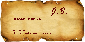 Jurek Barna névjegykártya